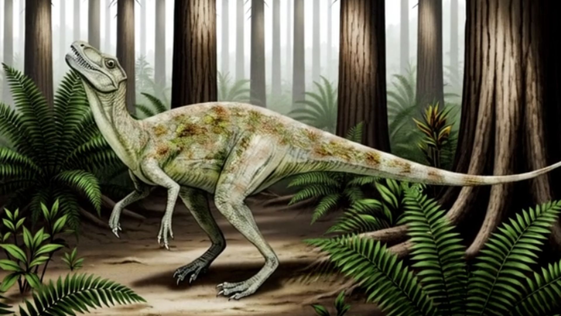 ILustração do Staurikosaurus pricei dinossauros mais raros do Brasil